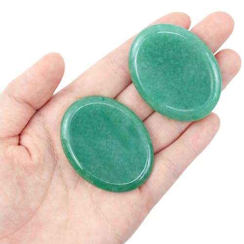 Thumb Worry Stone Green Aventurine Crystal Trinkets Crystals and Healing Stones Oval Natural Fidget Meditation Accessories Gemstones Reiki Pocket Palm Tiny Anxiety Relief Items for Women Men - color: Green-aventurine