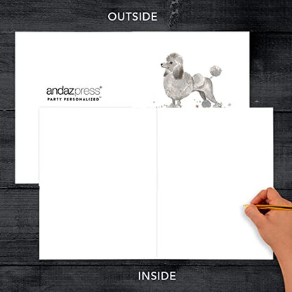 Andaz Press Jumbo Pet Sympathy Card with Envelope, Sorry For Your Loss Card, Grey Poodle, Loss Of Pets, Dog Grief Bereavement Card with Big Blank Space to Send to Friends, Family, 8.5" x 11", 1-Pack - color: Grey Poodle