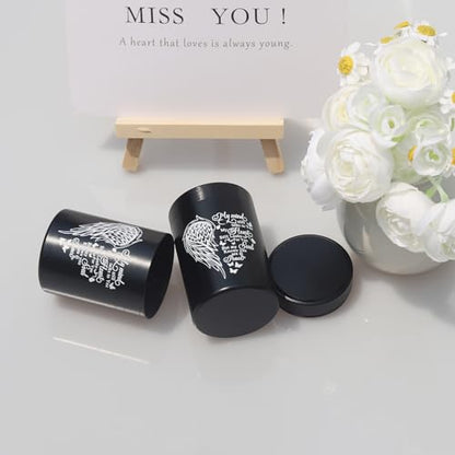 3 Inches Small Urns for Human Ashes Set of 8 Mini Urns for Sharing Small Keepsake Urns Memorial Ashes Holder-Wing - size: Set of 8-heart wing
