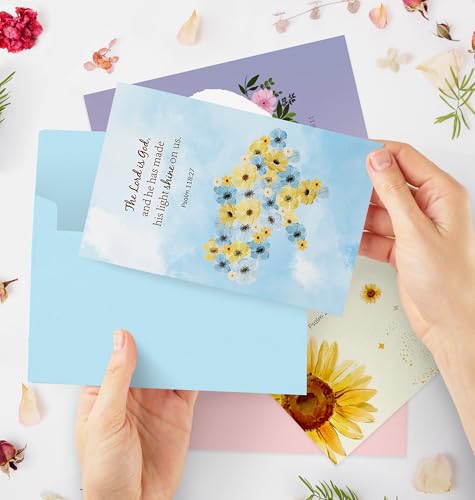 Nihuecne 24 Pack Floral Religious Thinking of You Cards with Envelopes