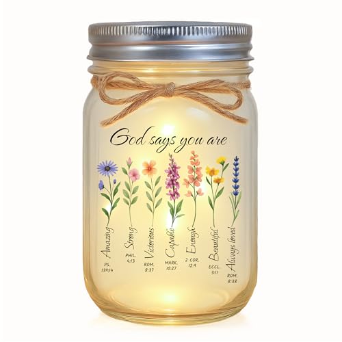 God Says You Are Inspirational Christian Gifts for Women, Christian Inspirational Night Light for Mom Grandma, Bible Verse Religious Home Decor - style: God Says