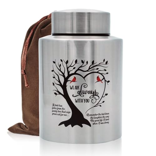 Small Urns for Human Ashes, for Female & Male | 60 lbs Capacity, Stainless Steel Material, Sealing Well & Durable, For Families Sharing Ashes, Keepsake, Sympathy Gift - size: 60 lbs