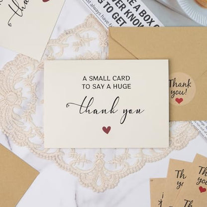 JIXZEN 25 Pack 350GSM | Thank You Cards | Thank You Cards & Notes with Envelopes | Gifts for Wedding, Business, Baby Shower, Graduation,Christma, Holiday | Pefect Teacher Appreciation Gifts