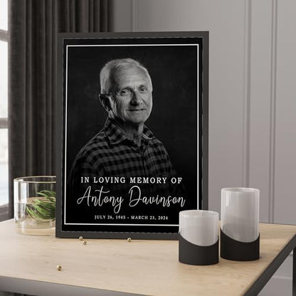 Personalized Memorial Picture Black Frame Plaque Sign with Custom Photo, Sympathy Gift for Loss of Parents, Handcrafted Tribute to Loved Ones, In Loving Memory Of Gifs - color: Design 7
