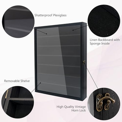 16x20 Shadow Boxes Display Cases with Shelves, Black Deep Shadow Box Frame for Keepsake Collectibles, Coins Military Medals Pins Wedding Flowers - color: Black, size: 16*20