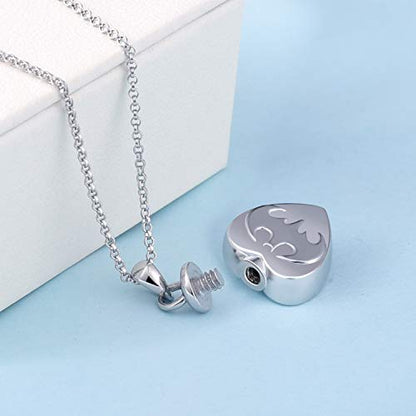 BEILIN 925 Sterling Silver Heart Cremation Jewelry Keepsake Urn Necklace for ashes : Forever in My Heart - style: Bat