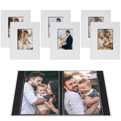Small 4x6 Photo Album 24 Pockets Linen Cover White 6 Pack - color: White, size: 24 Pockets 6 Pack