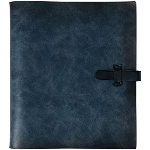 Photo Album 4x6 300 Photos,Genuine Leather Photo Albums with Writing Space with 30 Writing Paper,Travel Family Wedding Kids Graduation Ultrasound Baby Picture Album Scrapbook Photo Album（Blue） - color: Blue