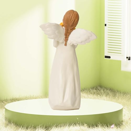 Sunflower Gifts for Women, Guardian Angel Statue Holding Sunflower Figurine | Resin Angels Decorativos Hand-Painted Collectible Sculpture, Home Decor Ornament for Thanksgiving, Mother's Day or Birthday - style: Sunflower Angel