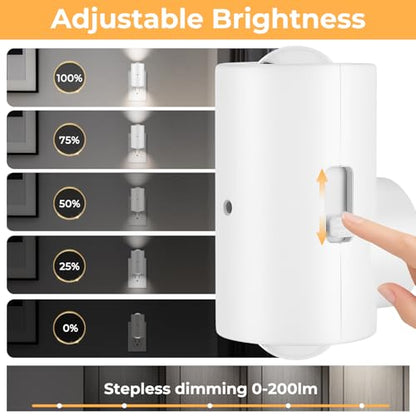 Night Lights Plug into Wall, LED Night Light Plug in,Daylight 5000K, 4 Pack | Modern,Dusk to Dawn Sensor, Adjustable 0-200LM Brightness, Dimmable, for Hallway Bedroom Stairway Kitchen