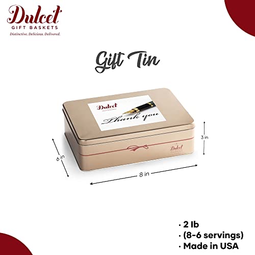 Dulcet Gift Baskets NY Style Black & White Cookies Favorite Gift Tin- Great for Thinking of You Gifts -holiday Celebrations-Get Well Thank You & Sympathy Wishes for Men, Women, Girls, boys - color: Thank You