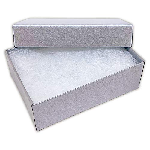 TheDisplayGuys 100 Cardboard Jewelry Gift Boxes with Inserts - Pearl Gray - color: Pearl Gray, size: 1 Count (Pack of 100)