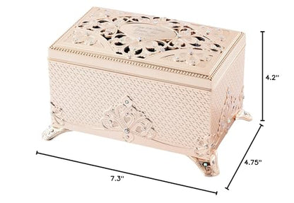 THINGS REMEMBERED Engraved Golden Anastasia Musical Jewelry Box (Free Customization), Plays Unforgettable Music, Gift for Women