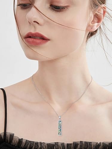 Dog Urn/Tree of Life/Dragonfly/Butterfly Urn Necklace 925 Sterling Silver Adjustable Abalone Ashes Jewelry Gifts for Women - color: Tree of Life