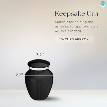 Embrace Keepsake Personalized Butterfly Cremation Urns for Human Ashes I Black Funeral Urn for Men and Women with Double Side Engraving I 3.5 lbs - color: Black