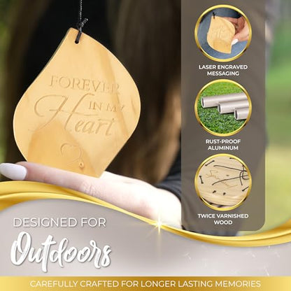 Premium Memorial Wind Chimes for Loss of Loved One - Tranquil Pearl (32")