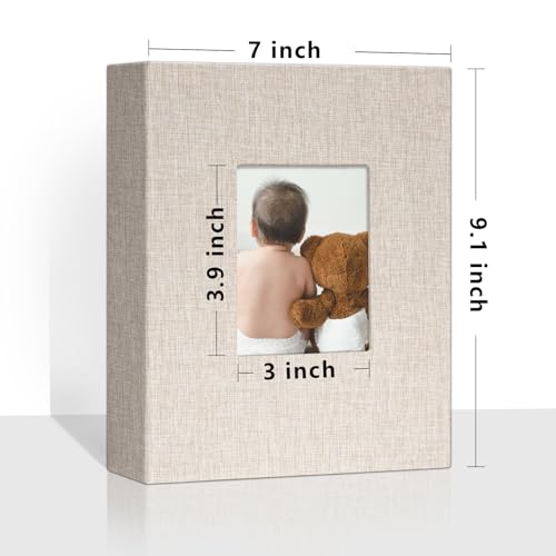 Vienrose 4x6 Small Photo Album, 2 Pack, 200 Photos, Beige | Linen Cover, Mini Photo Album, Baby Memory Book, Wedding Family Travel - color: Beige, size: 4x6 100 Pockets