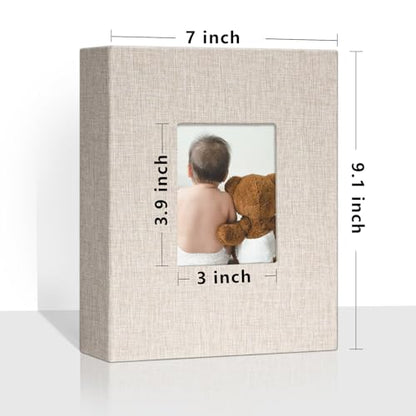 Vienrose 4x6 Small Photo Album, 2 Pack, 200 Photos, Beige | Linen Cover, Mini Photo Album, Baby Memory Book, Wedding Family Travel - color: Beige, size: 4x6 100 Pockets
