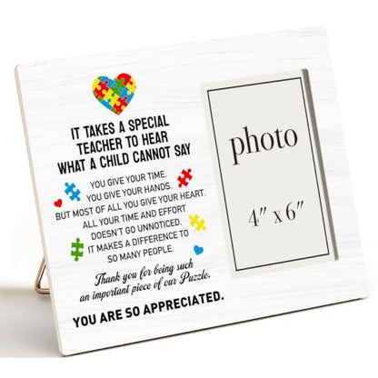 Autism Teacher Appreciation Gifts, SPED Teacher Wooden Picture Frame | Autism Teacher Picture Frame for 4 x 6 in Photo, Thank You Gifts for Autism Special Education Teacher - color: special teacher