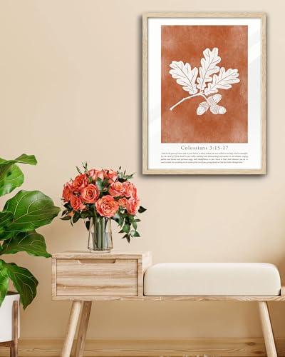 EcoHest 16x20 in Colossians Scripture Fall Botanical Christian Wall Art - color: Framed Faith, size: 20"L x 16"W