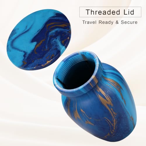 Small Keepsake Cremation Urns for Human Ashes, Memorial Urns, Dark Blue - color: Dark Blue