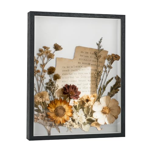12x16 Shadow Box Frame, Memory Display Case for Keepsakes, Photos | Durable Engineered Wood Shadow Box, 1.2" Deep, For Flowers, Photos, Tickets & Medals. Wall-Mountable Or Stands On Table/Shelf - color: Black, size: 12×16
