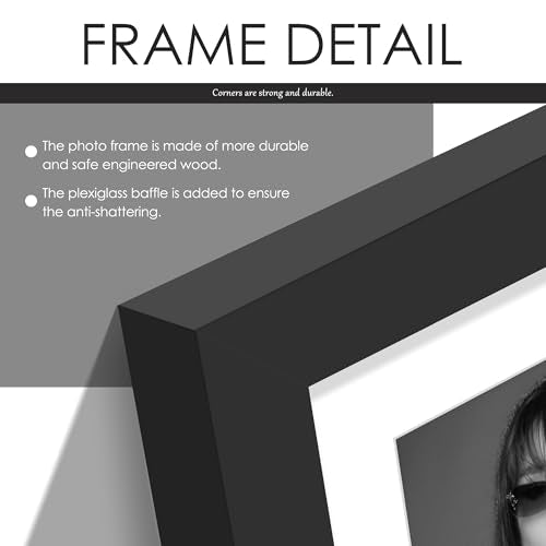 DUENPY 8x15 Collage Frame For 3 4x6 Photos Black Mat - color: Black, size: 8x15（4x6 opening）