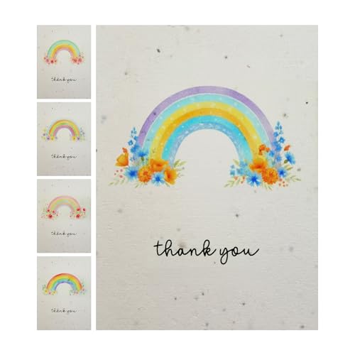5 Sets of Thank You Greeting Cards for Any Celebrations of Life | Writable and Plantable Gift Cards with Wildflower Seeds, Unique Designs with Planting Guide, Gift Cards for Family & Friends - color: Thank You Card Set 3, size: Thank You Cards