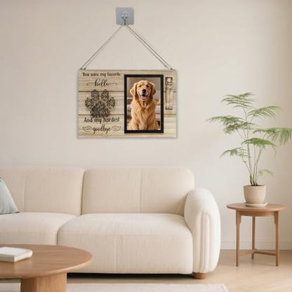Dog Memorial Gifts for Loss of Dog, Picture Frame for 4.3x6.3in Photo with a Glass Bottle for Collect Hair, Loss of Dog Sympathy Gift - Cat Pet Bereavement Remembrance Picture Frame