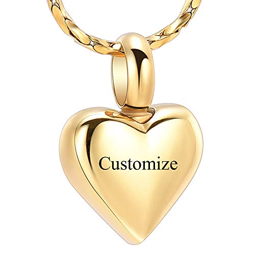 Imrsanl Small Heart Urn Necklace for Ashes Cremation Jewelry for Women Stainless Steel Pendant Memorial Ash Holder Loved Ones Keepsake - color: Customize