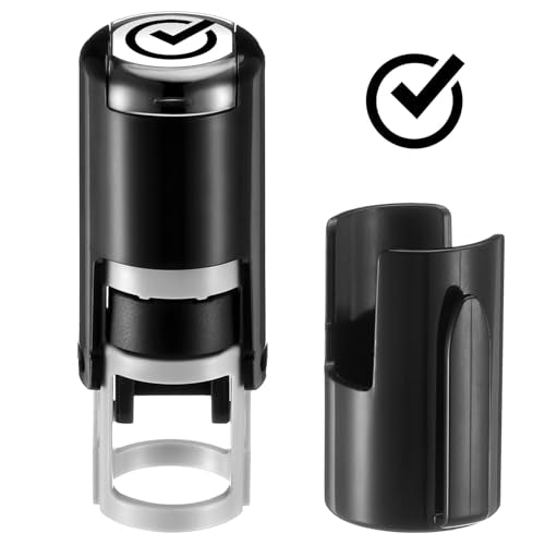 Supervitae 2 Pack Black Checkmark Print Stamps Ink Stamper | Mini Self Inking Stamps for Party Educational Activities Craft Supplies - color: Black, style: Checkmark