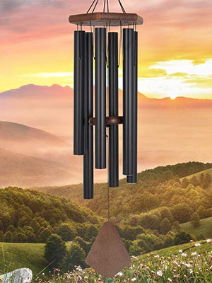 Wind Chimes Outdoor,36 Inch Memorial Wind Chimes Outdoor Large Deep Tone - color: Black, size: 36"