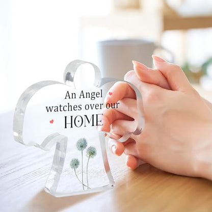Sympathy Gifts, Angel Acrylic Memorial Condolence Gift, Grieving Gift, Condolences Remembrance Grief Gifts for Loss of Loved One, Sympathy Sign for Home Living Room Table Centerpiece Decor - style: 021