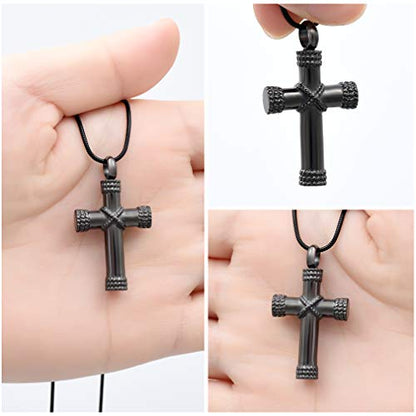 Minicremation Rope Winding Cross Cremation Ashes Urn Pendant Necklace Memorial Keepsake Jewelry Lord’s Prayer Cross Ashes Necklaces - color: Customize