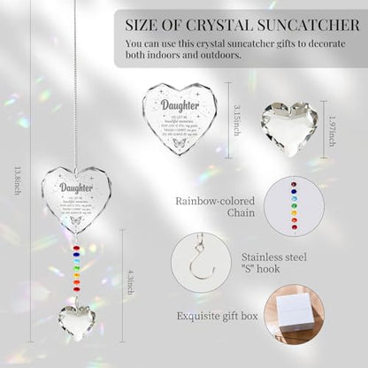 Hegelda Memorial Gifts for Loss of Daughter Crystal Suncatcher Ornaments | Sympathy Bereavement Condolence Gifts for Grieving Mother Father, Daughter in Heaven Remembrance Keepsake for Loss of Child - style: Daughter