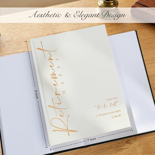 Lankaiva Happy Retirement Guest Book – Keepsake Photo Album & Memory Book for Retirement Party, Farewell Signing Gift for Colleagues, Friends, Women and Men, White - color: White