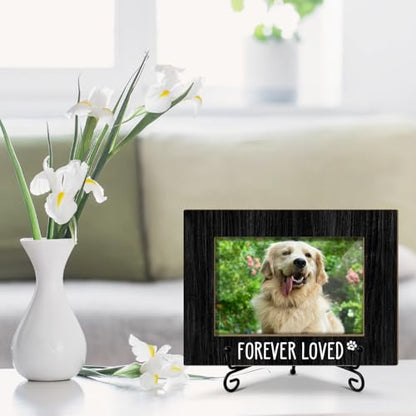 Dog Photo Frame - Forever Loved, Memorial Gifts for Women Friend Coworker, Fit 4x6 Picture With Stand, Home Desk Decor Tabletop Display, Paw -Txk73 - style: Dog - B