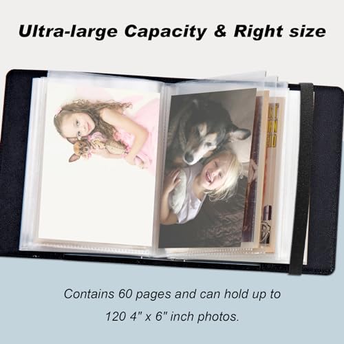 Small Photo Album 4x6, 60 Pockets Holds 120 Photos, Slip-in Pocket Photo Album with Black Elastic Band for Family Wedding Baby Travel Pictures, American Football - color: American Football, size: 4 X 6