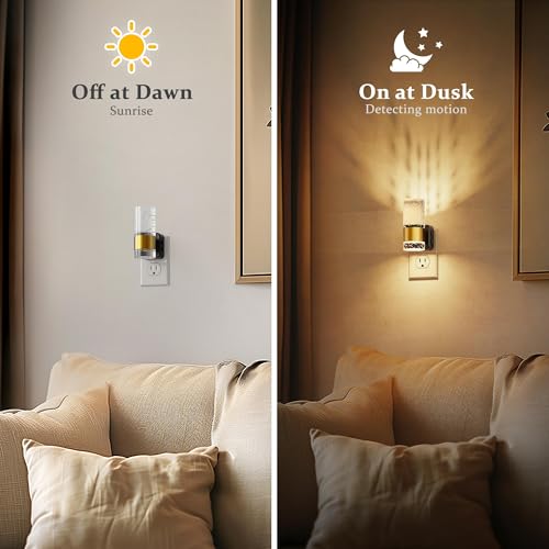 JandCase Night Lights Plug into Wall, 1 Pack Color Changing Night Light - color: Gold-RGB-Remote Control, size: 1 Pack