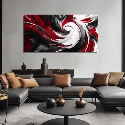 JuhaiArt Abstract Wall Art Red Wall Picture for Office - color: Red, size: 59"L x 29"W