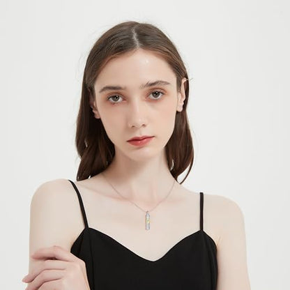 Sterling Silver Flower Tree Life Cremation Urn Necklace for Women - color: Cylin *Sunfl. 1 (GP Mo/St)