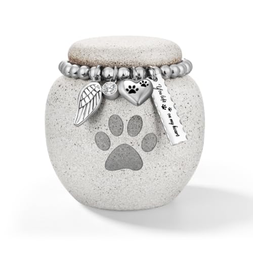 SOITIS Pet Urns for Cats Dog Urns for Ashes 2.76“ Pet Urn Ceramic Small Urn - color: 2.76" Paw