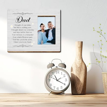 Memory Gifts for Loss of Dad,Condolences Memorial Sympathy Gifts for Loss of Dad Loved One,I Thought of You Today Dad Wood Picture Frame - style: Dad-3