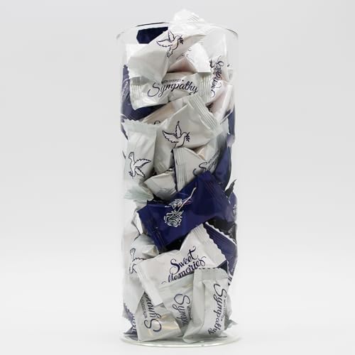 Naturejam Funeral Themed Peppermints 100 Count - Individually Wrapped Sympathy Mints with Comforting Messages for Memorial Services and Remembrance Events