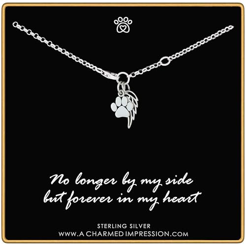 Sterling Silver Paw & Angel Wing Bracelet - Pet Loss Memorial Gift