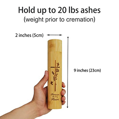 2 Pack Small Biodegradable Bamboo Scattering Tubes Urn for Human Ash - color: Pigeon-rose, size: Small (Set of 2)