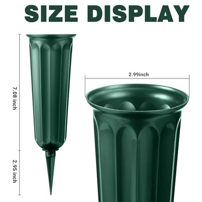 21 Pack Cemetery Vases for Grave Memorial Flower Vase Plastic Cemetery Vases with Spikes Flower Holder for Cemetery - size: 21