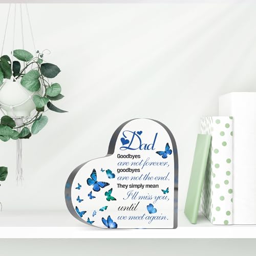 Sympathy Gifts for Loss of Loved One, Memorial Gifts for Loss of Dad, In Memory of Father Plaque, Bereavement Condolences Grief Gifts, Funeral Remembrance Decor Ornament Sign - style: Dad
