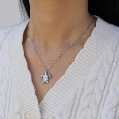 Baydurcan Pendant Necklace for Women Friends Sister Birthday Christmas Gift | Silver Evil Eye Ankh Mary Friendship Dragonfly Hummingbird Snake Turtle Pendant Necklace for Her Just Because Gifts - style: Sea Turtle