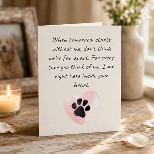 Pet Sympathy Card, 5x7 Pet Loss Greeting Card with Envelope | Thoughtful pet sympathy card offering comfort after the loss of a beloved dog, cat, or cherished companion.